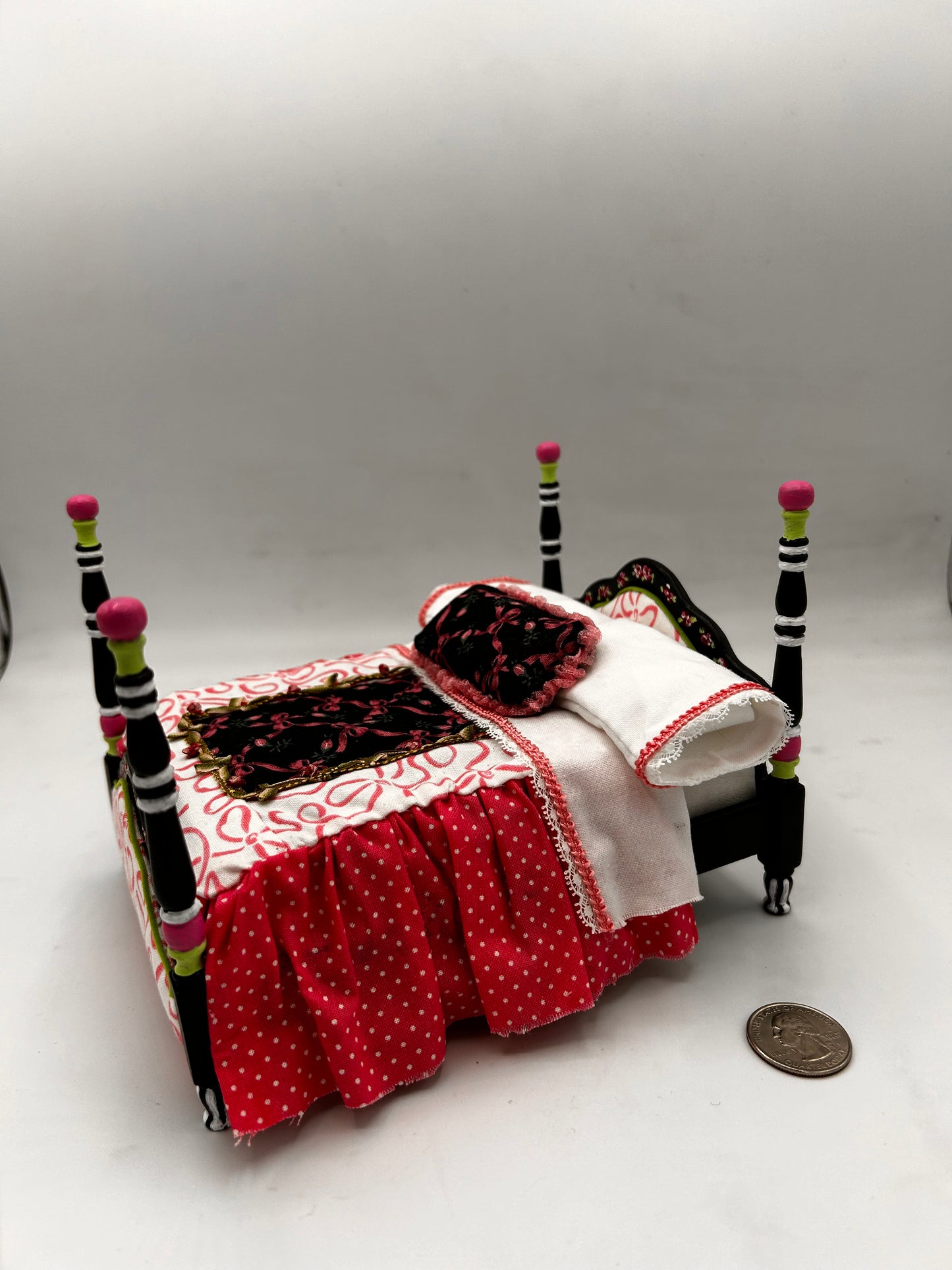 McKenzie-Childs Inspired Four Poster Dressed Bed