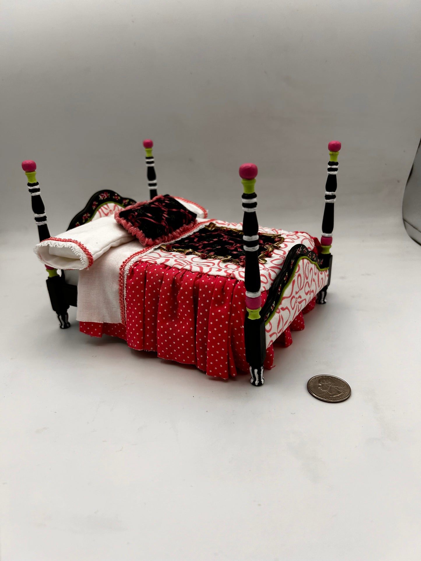 McKenzie-Childs Inspired Four Poster Dressed Bed