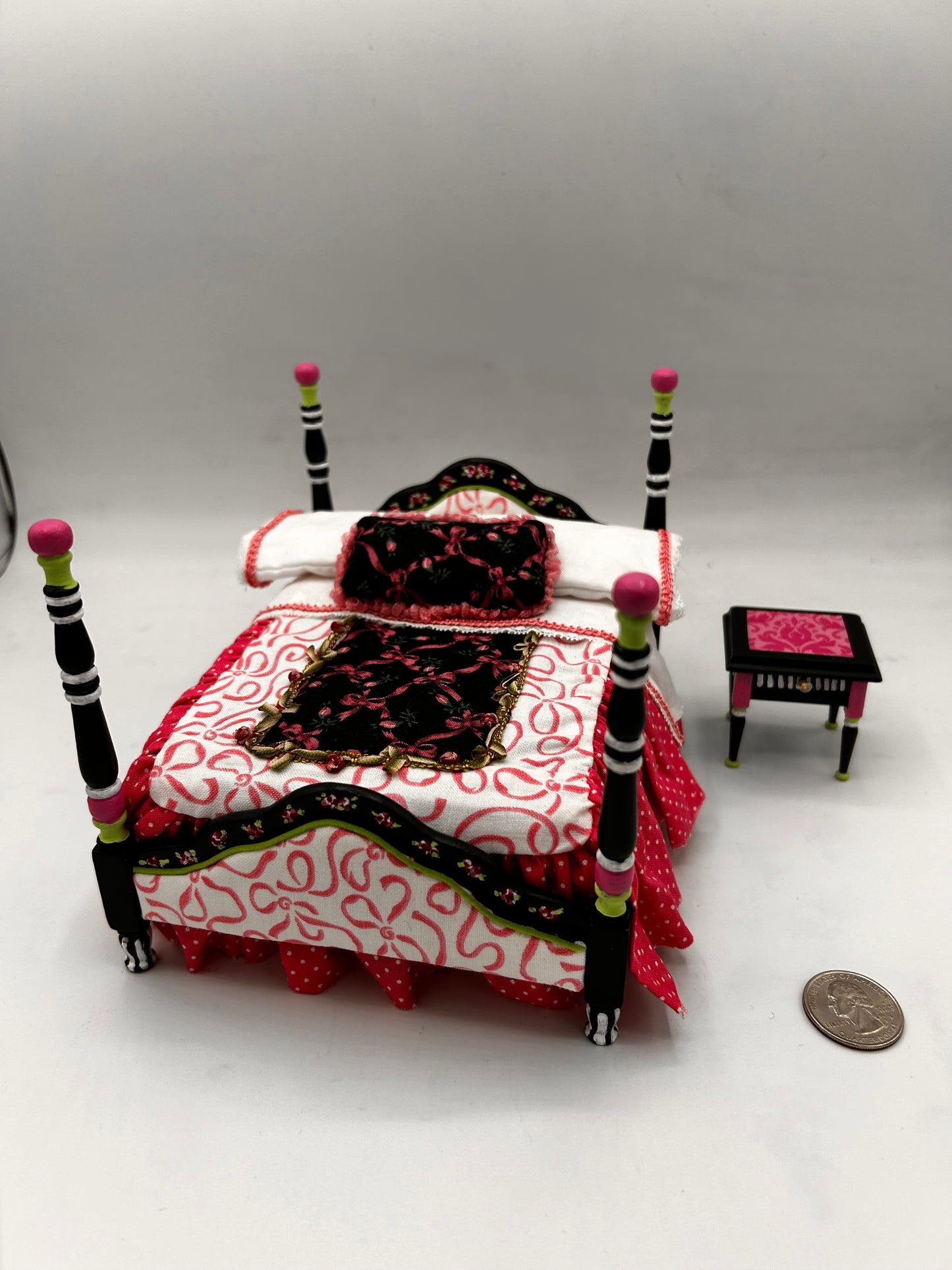 McKenzie-Childs Inspired Four Poster Dressed Bed