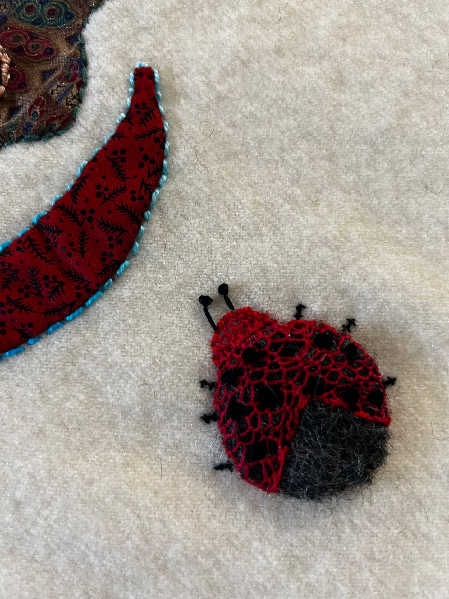 Embellished wool panel