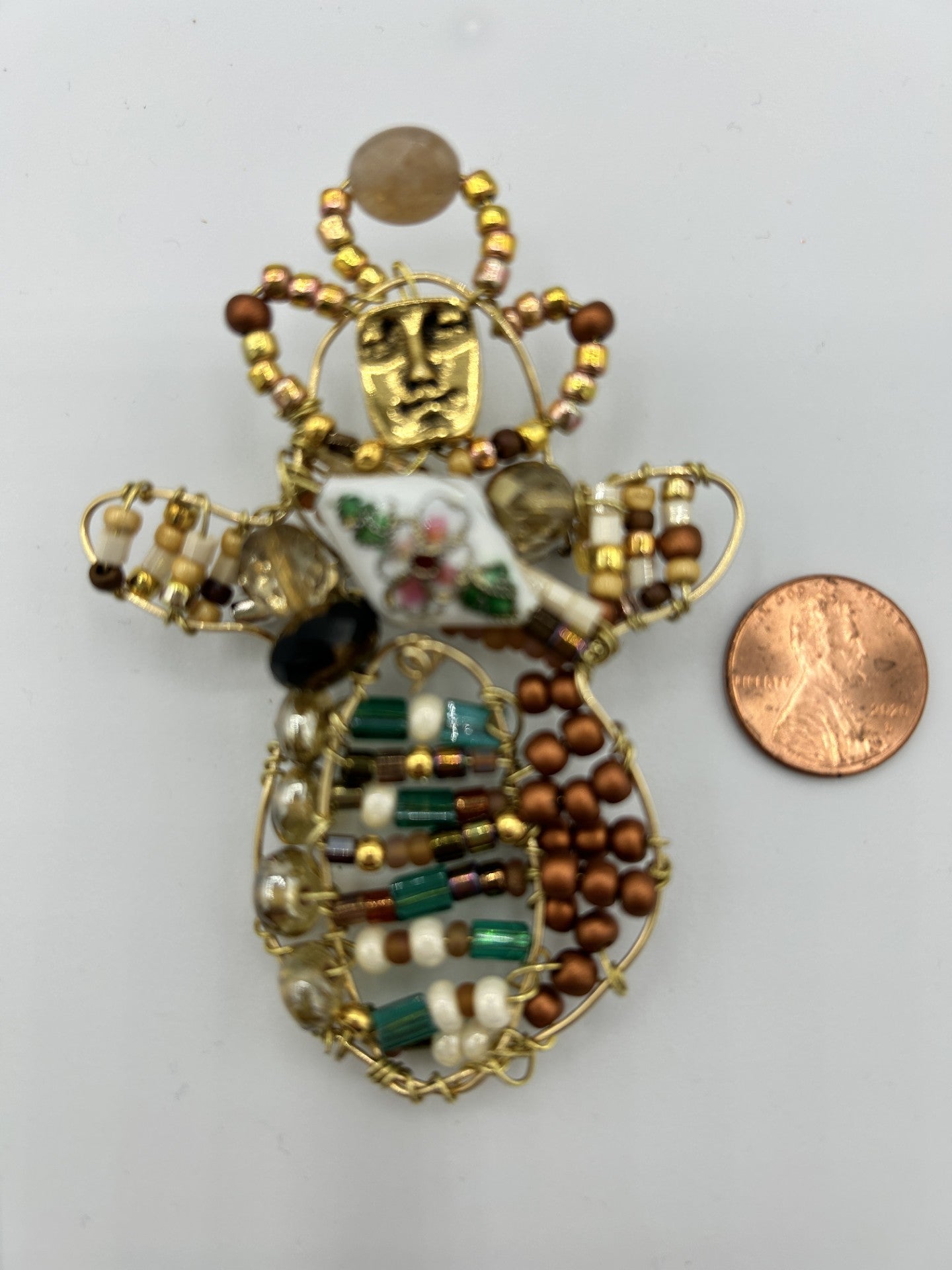 Beaded Goddess Pin