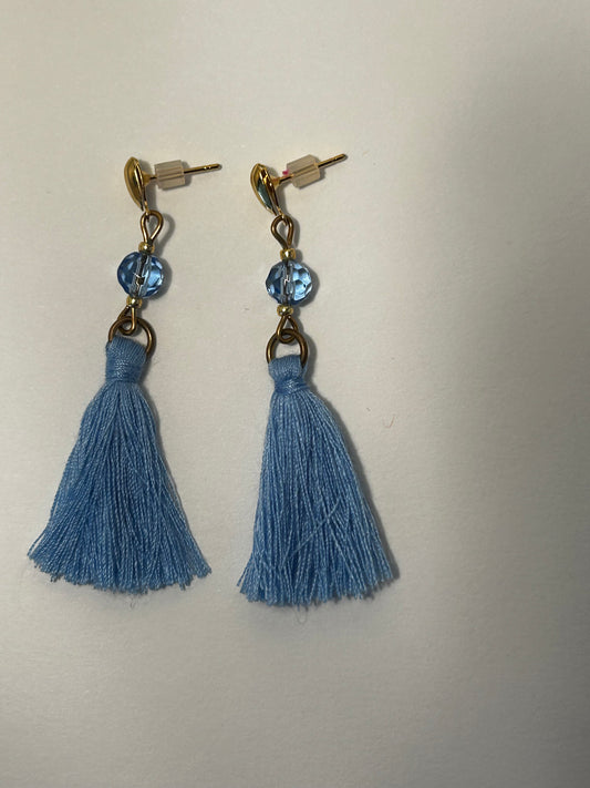 Blue Tassel Earring