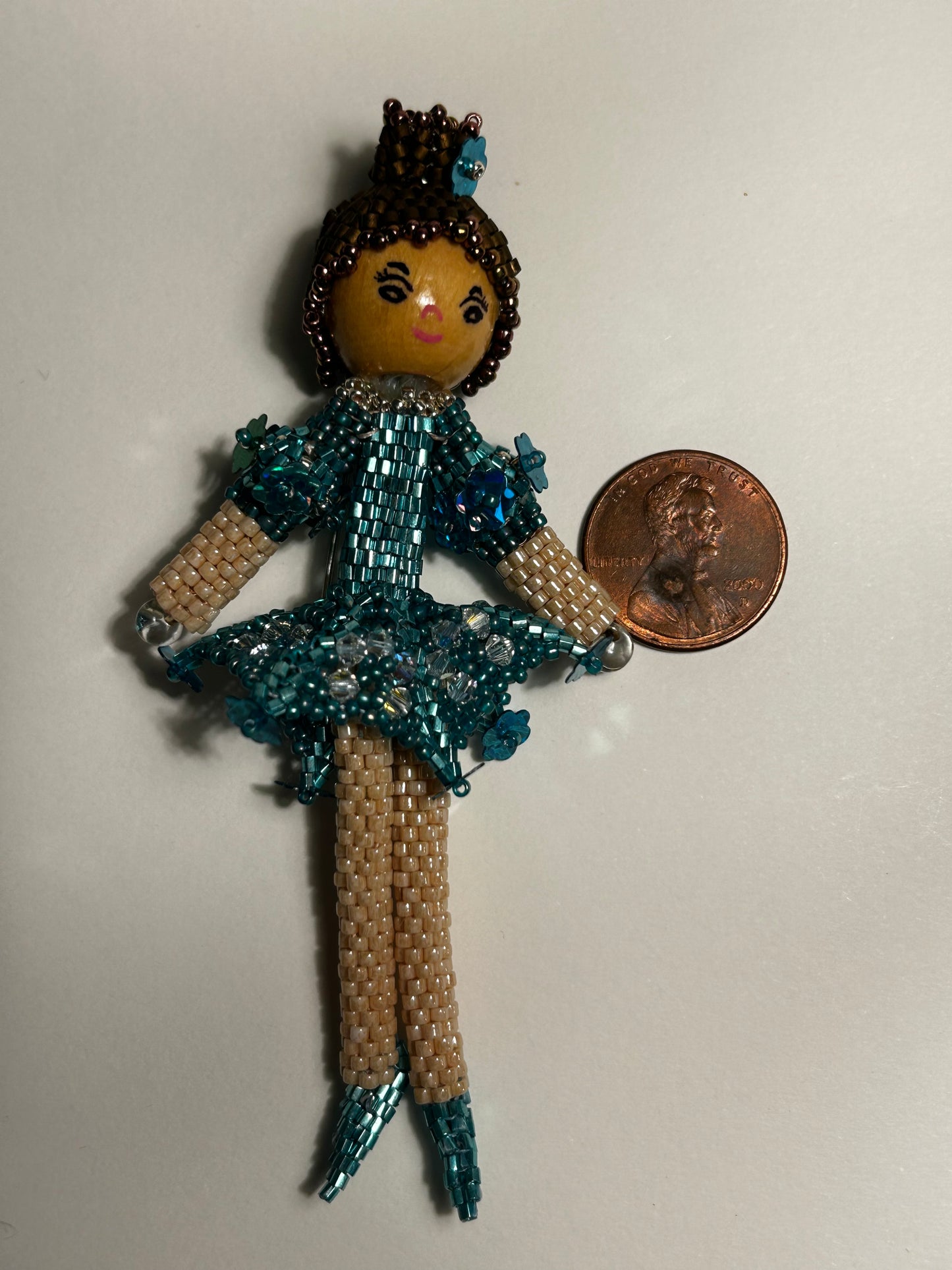 Peyote Stitch Ballerina Pin