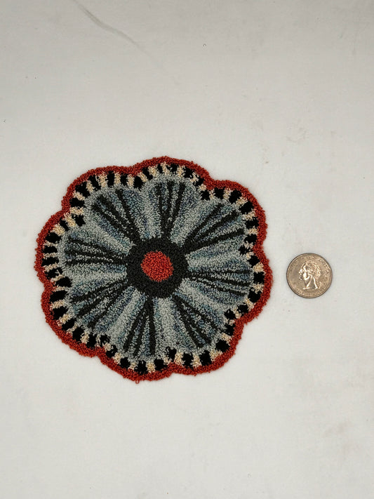 Flower Power Miniature Punchneedle Rug