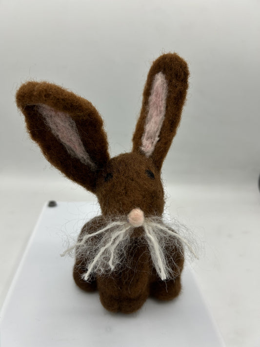 Brown Felted Bunny