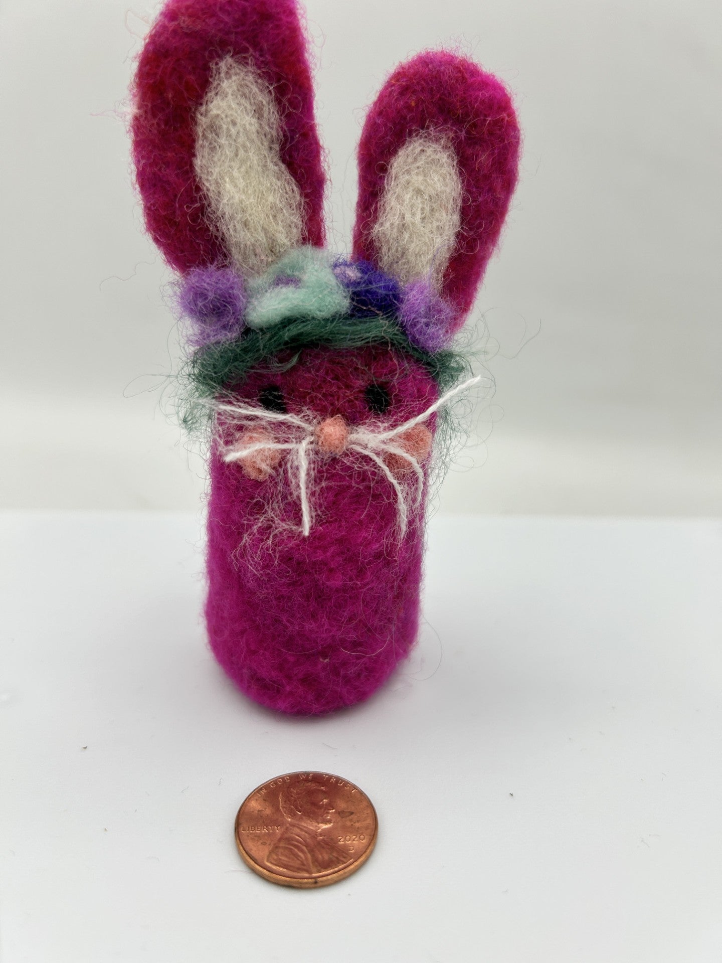 Felted fuchsia bunny