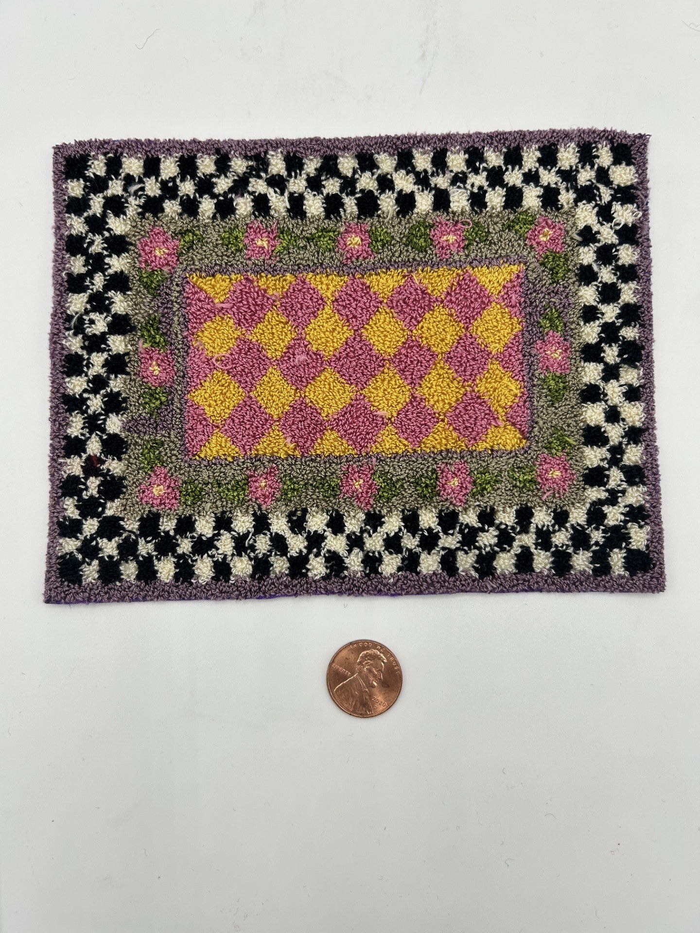 Miniature punch needle rug