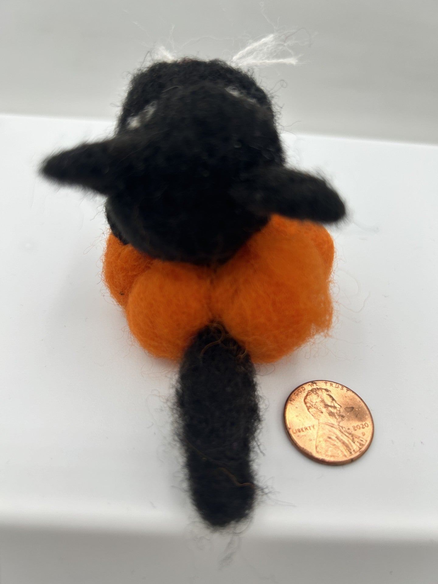 Felted Cat in a Pumpkin