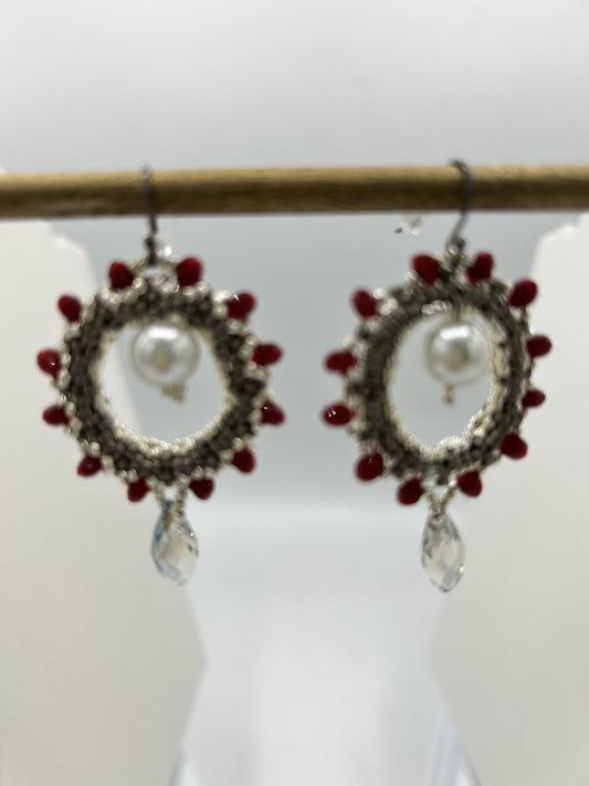 Woven seed bead earring